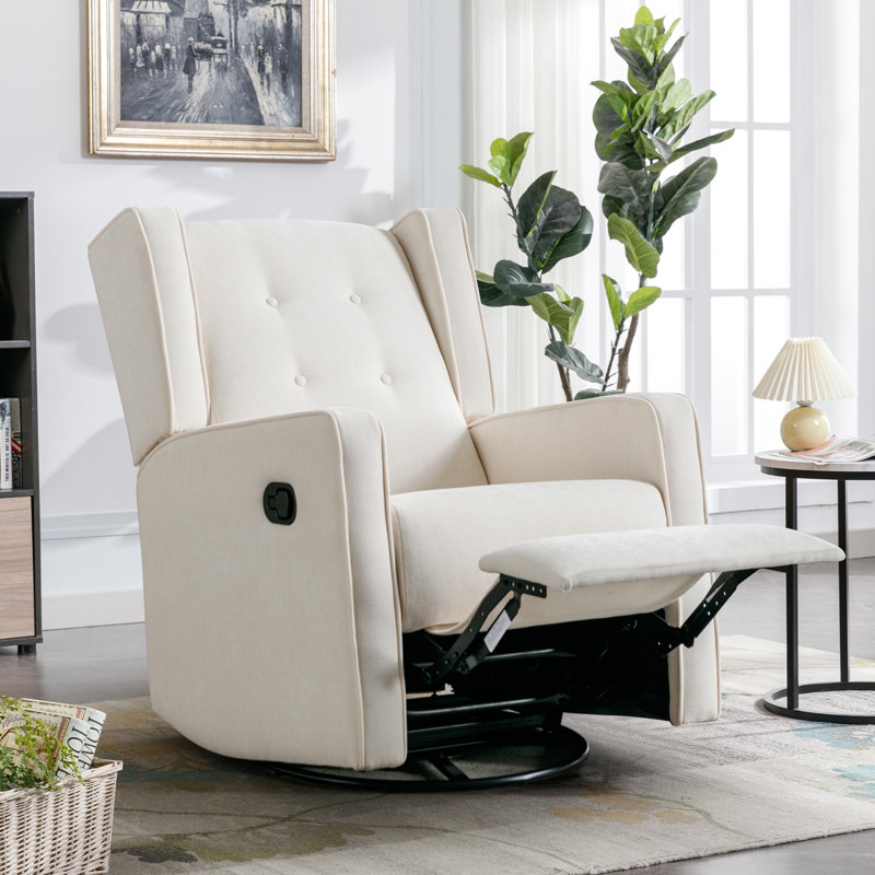 Fauteuil inclinable manuel oscillant et oscillant de 29,1 po de largeur avec dossier à oreilles (ensemble de 2)