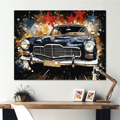 Black Classic Vintage American Car - Car Old American Wall Art