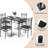  17 Stories 5-Piece Kitchen Dining Set,Modern Kitchen Table With Wooden Top For 4 Person-193316088-193316089