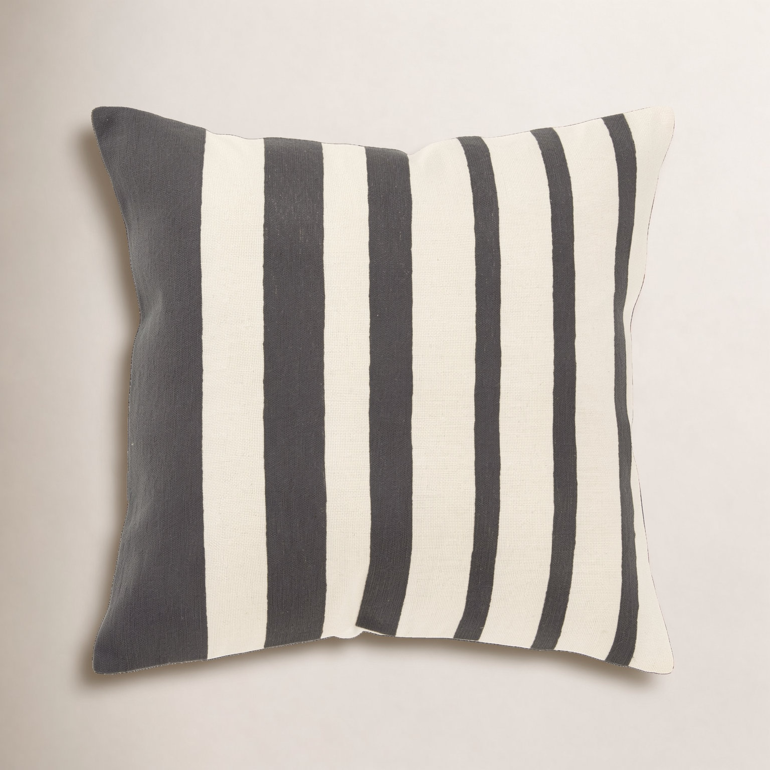 Karka 20" x 20" Embroidered Throw Pillow, Gray/Natural