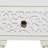 Mango Wood Intricately Carved Single Drawer Scroll White Side End Accent Table-1172492187