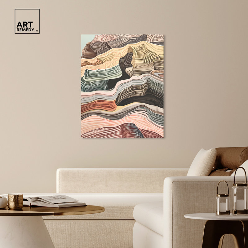Coyote Tan Boho Abstract Canvas Wall Art, 36" x 45"