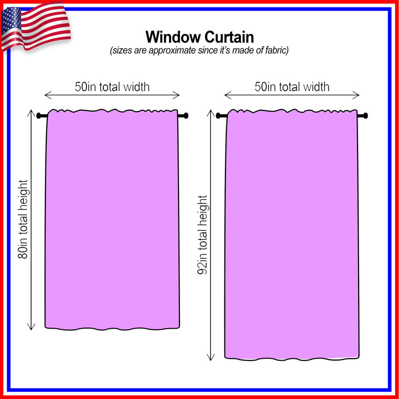 Rideaux de fenêtre de couleur unie mauve, voilages et voilages mauves - 1 panneau, 50 po x 92 po - 1 panneau, Transparent