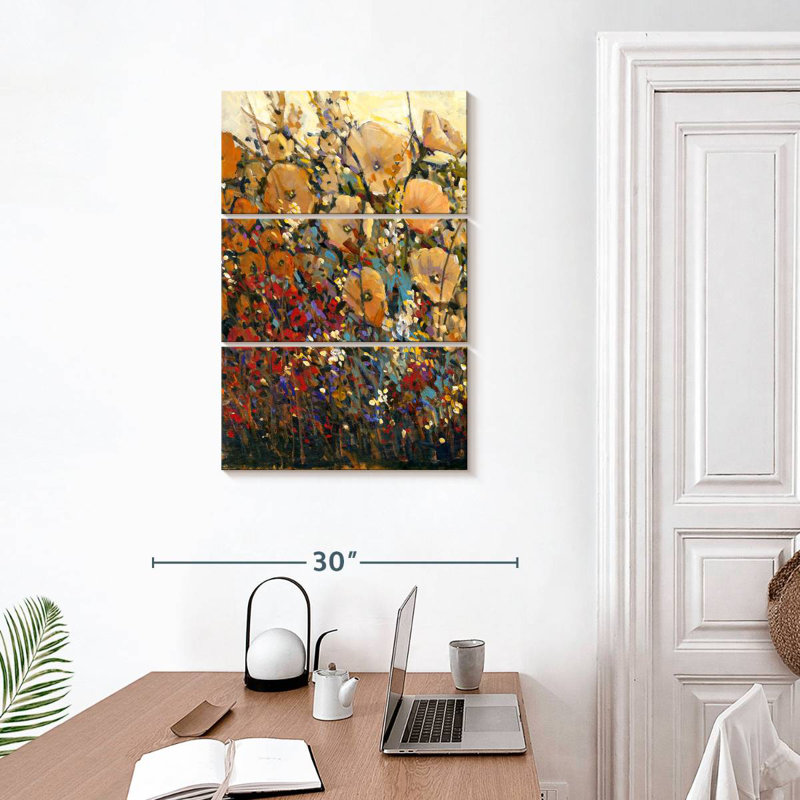 Harnek, fleurs vives et audacieuses I, H 32 po x l 20 po