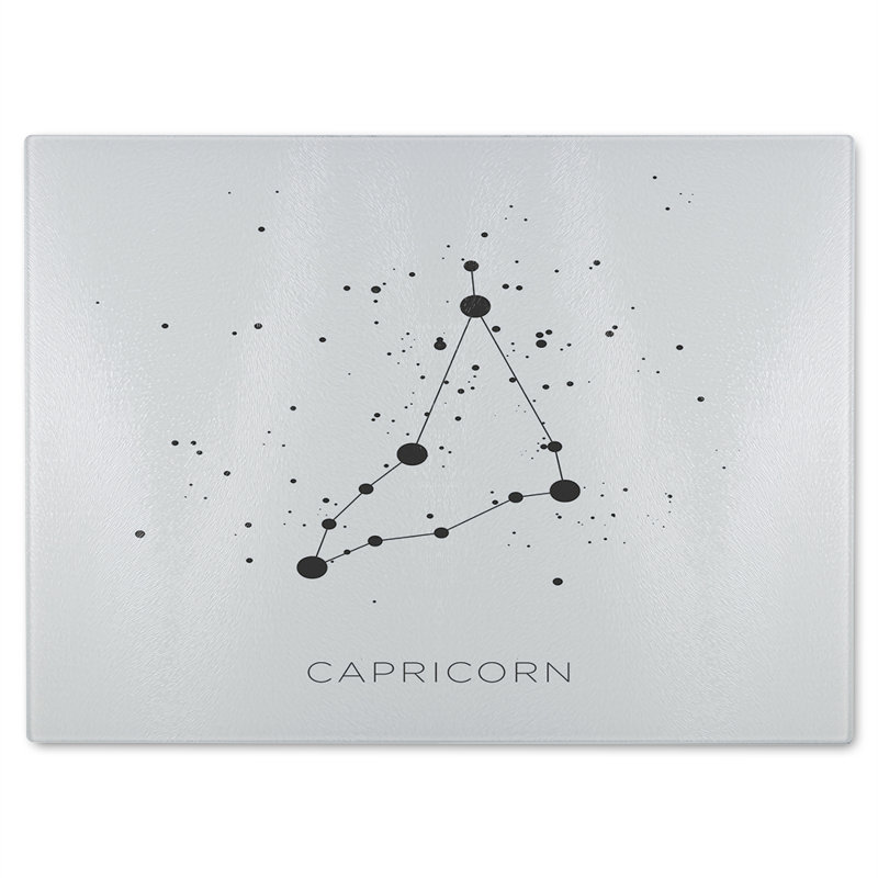 Star Constellation Zodiac Capricorn Dining Glass Chopping Board, 28cm L x 20cm W