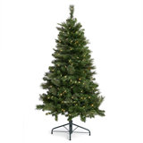 The Holiday Aisle® Rotating Tree Stand Base w/ Cascade Pre-Lit Holiday Tree