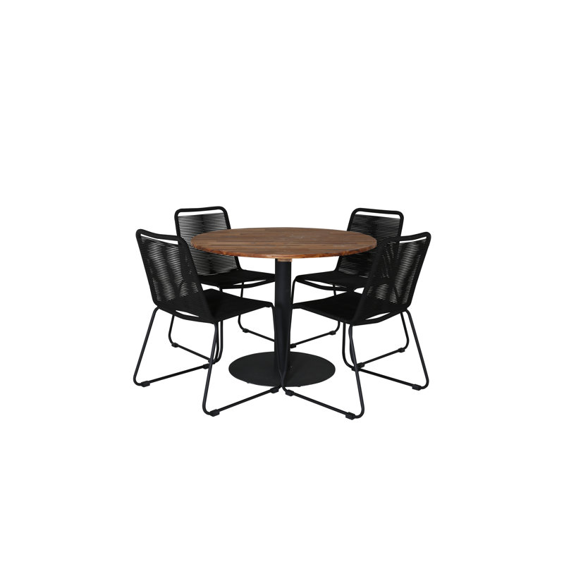 Windham 4 - Person Dining Set, Black
