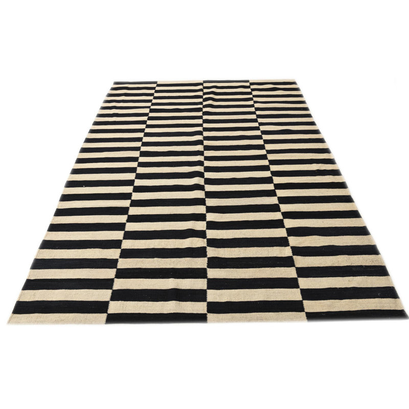 Tapis noir et blanc Ponce