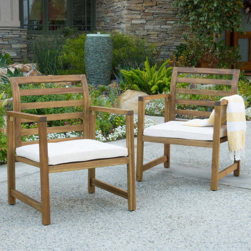 Chaise longue d'extérieur en bois d'acacia Mabton