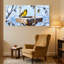 Oiseaux d'hiver mangeoire enneigée, paysage enneigé, ensemble de 3 toiles d'art-411124534