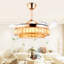 Ventilateurs de plafond 47 po avec lumière, ventilateur de lustre en cristal rétractable doré, réversible, télécommande, ensembles de plafonniers à intensité variable pour le salon, la chambre à coucher