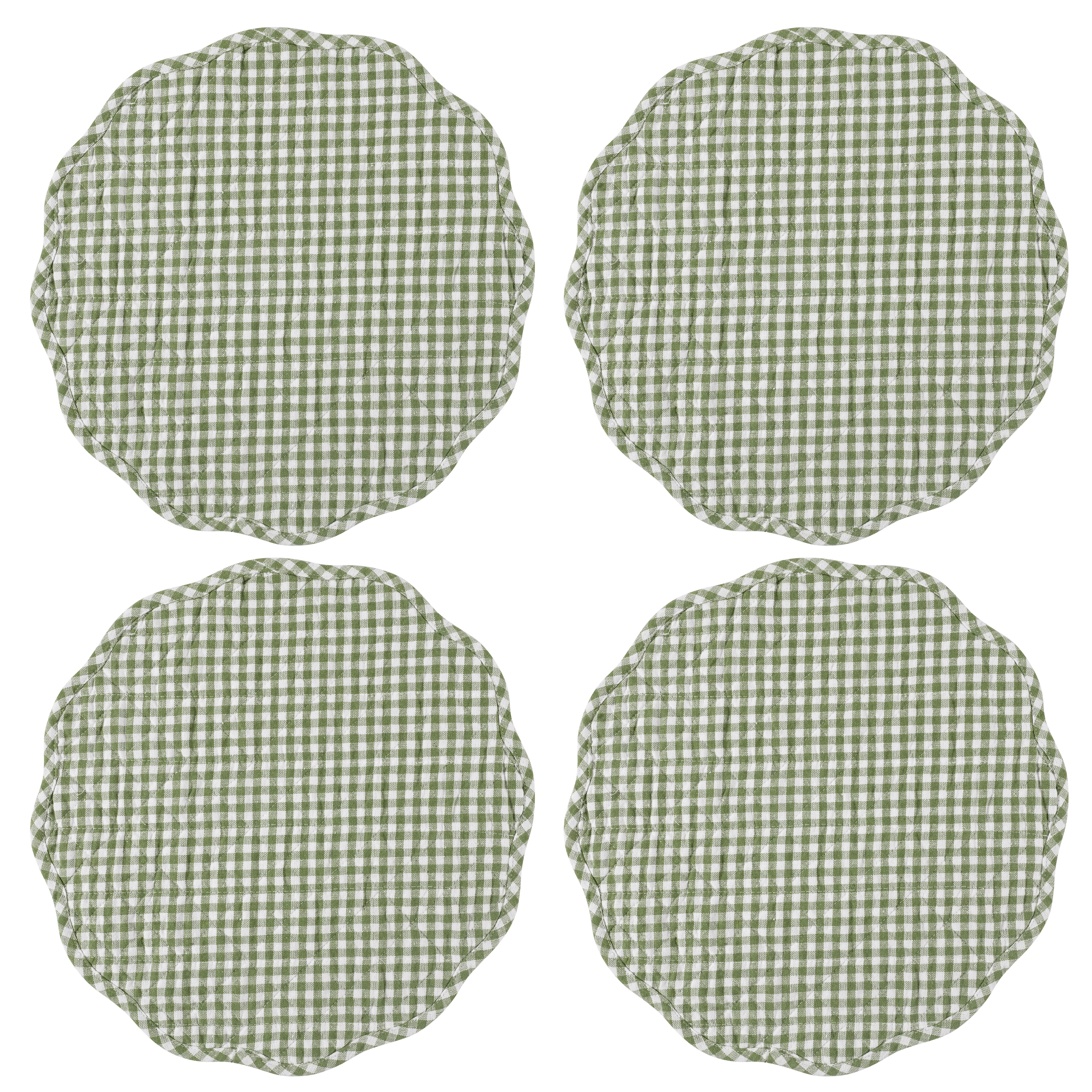 Gracie Oaks Farmhouse Set Of 4 Quilt Scalloped Placemat | Joss & Main