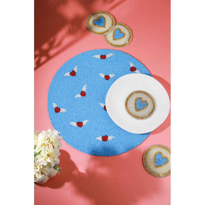 Ensemble de table perlé « Amour en vol »