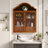 Vintage Rustic Distressed Solid Wood Wall Cabinet With Elegant Wave Top,For Dining Room,Kitchen, Living Room And Bathroom-1092240101