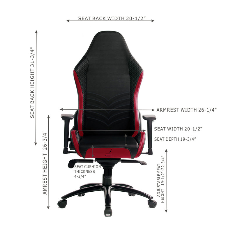 Ergonomic Office Chair with Adjustable Features, Red