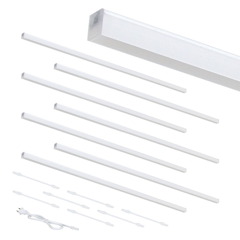 Luminaire linéaire ultra mince 32 po, 8 pièces, 5000 K, blanc éclatant