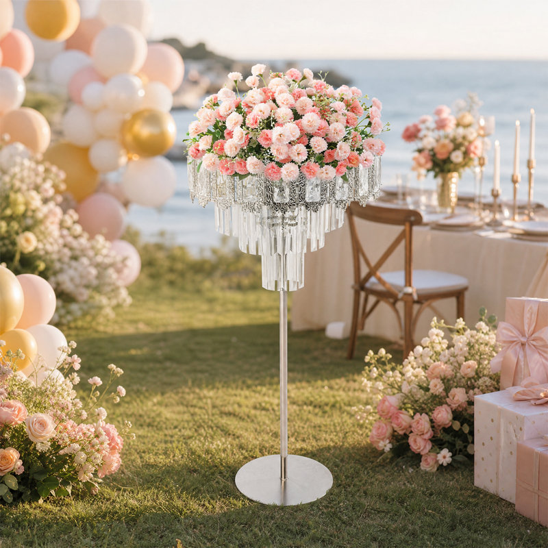 Porte-fleurs pour mariage, centre de table à fleurs pour fête d'anniversaire, décoration de mariage, Argent argent