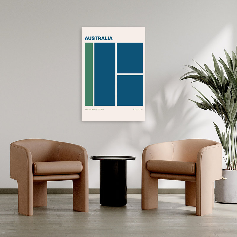 Australiatennis Abstract Classic Geometric Wall Art Print 1 Piece Wrapped Canvas Wall Art, 91.44cm H x 60.96cm W