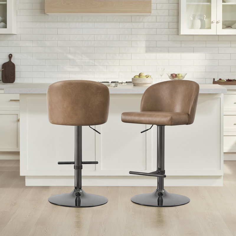 Tabouret pivotant à hauteur réglable, Gris, 2