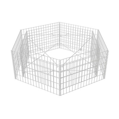 Hexagonal Metal Planter Box with Trellis