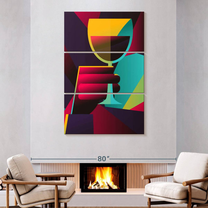 Yarlin Geometric Wine, 74" H x 48" W