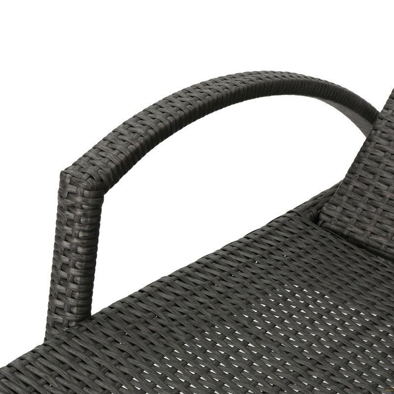 Chaise longue en osier avec accoudoirs Pe