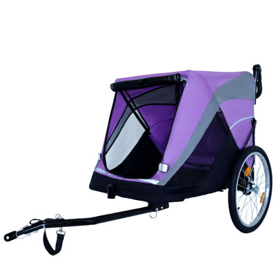 2-in-1 Bike Trailer and Push Cart with Quick Release Wheel for Pets
