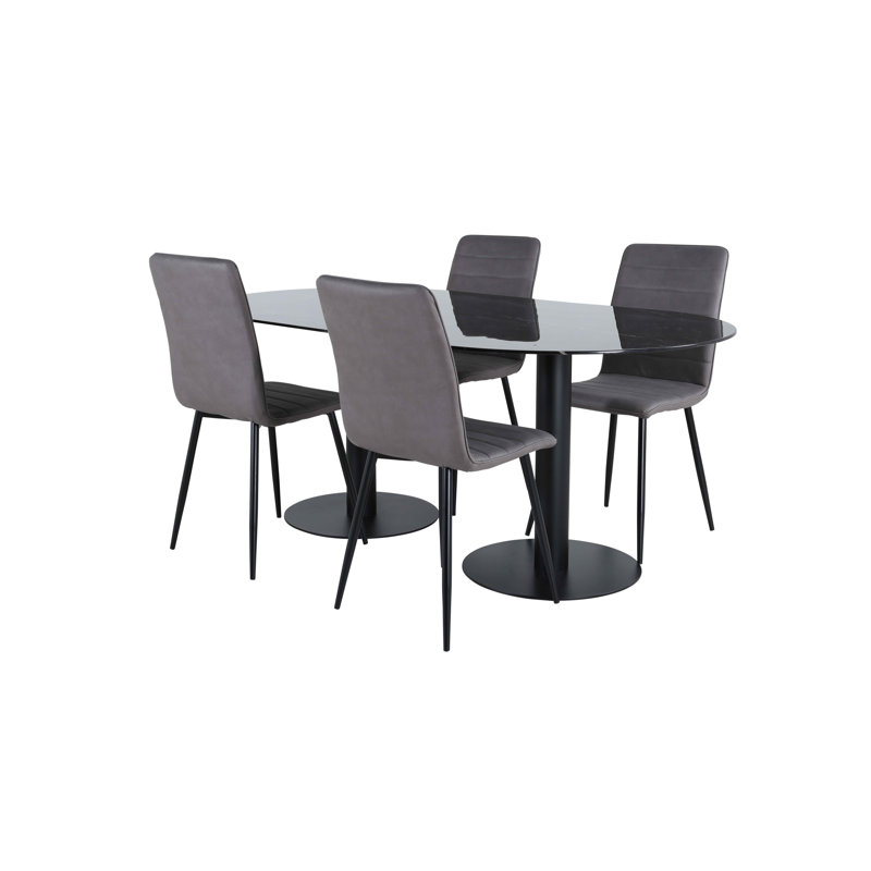 Pillan 4 - Person Dining Set, Grey