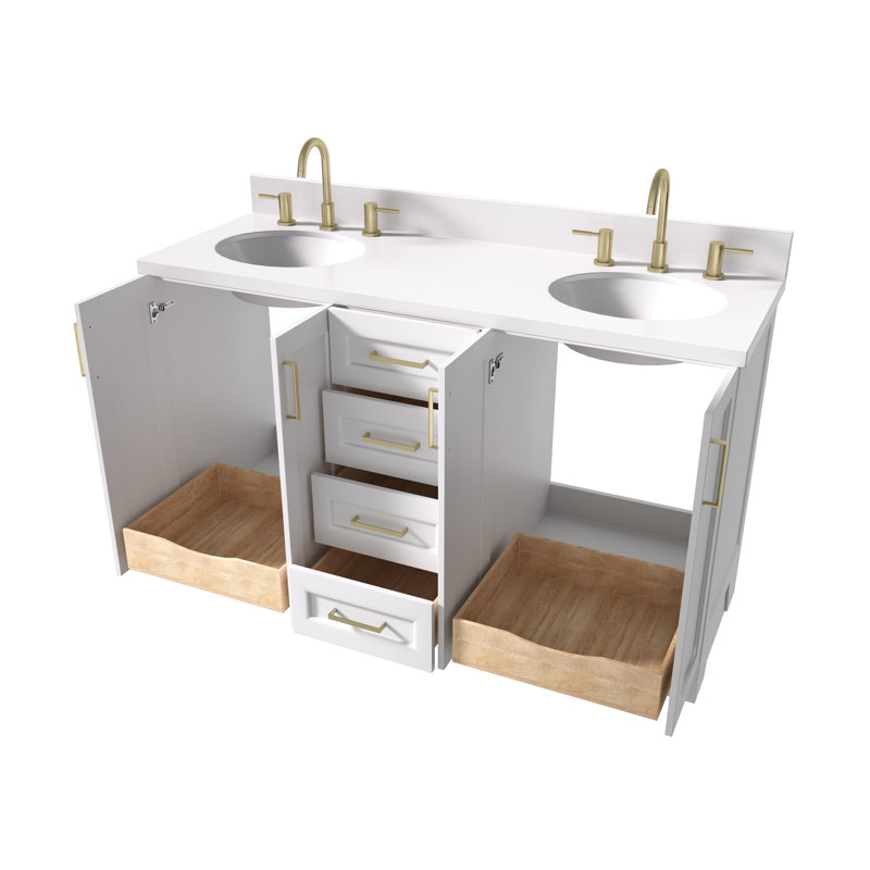 Franko 61'' W Double Vanity, White