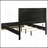 Black Wood Queen LED Panel Bed