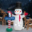 Ensemble gonflable 5 pièces bonhomme de neige avec pingouin sur pôle Nord