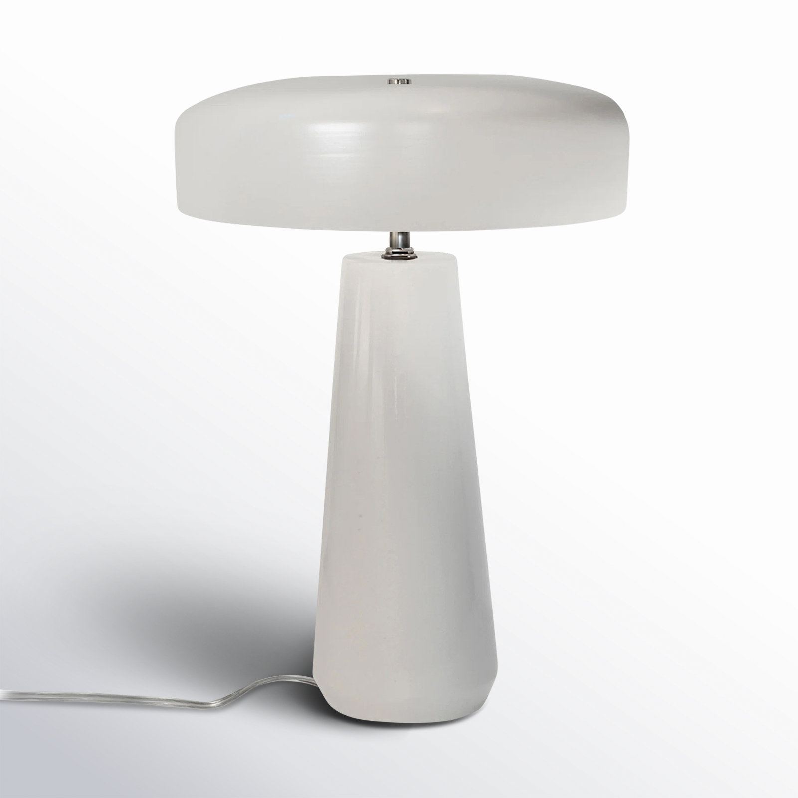 Hardacre Ceramic Table Lamp, Matte White/Champagne Gold