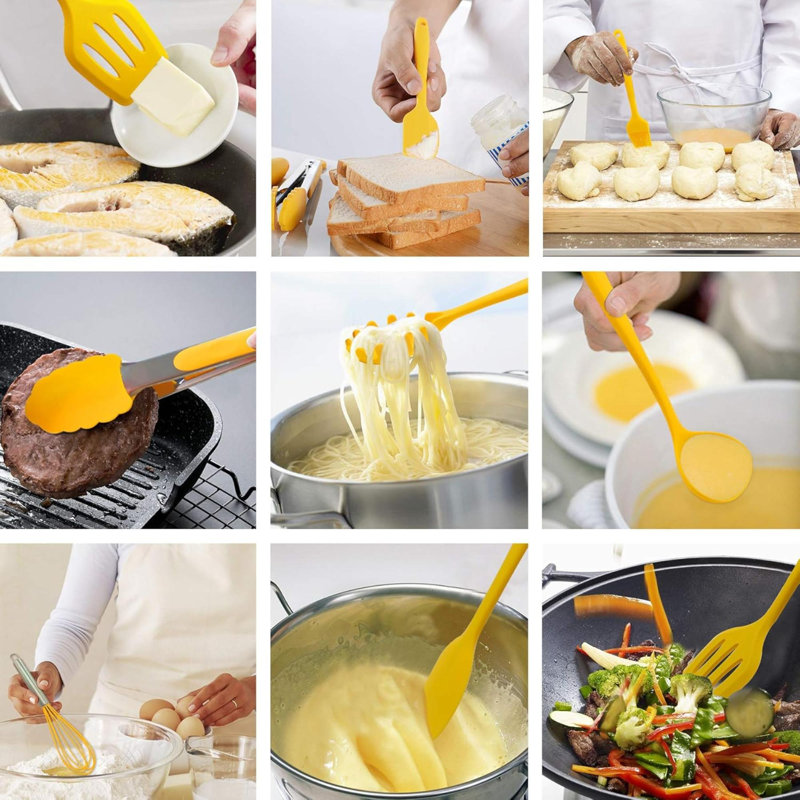 Kitchen Utensil Set - 14Pcs Silicone Cooking Utensils Set, Silicone Kitchen Utensils, Cooking Tools Turner Tongs Nonstick Spatula Spoon For Nonstick Heat Resistant Cookware