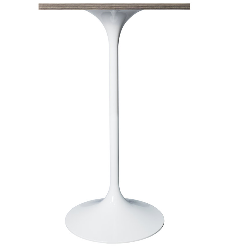 Travis 24" Square Bar Height Table With MDF Top And Stainless Steel Pedestal Base - Dining Table For Modern Home And Kitchen