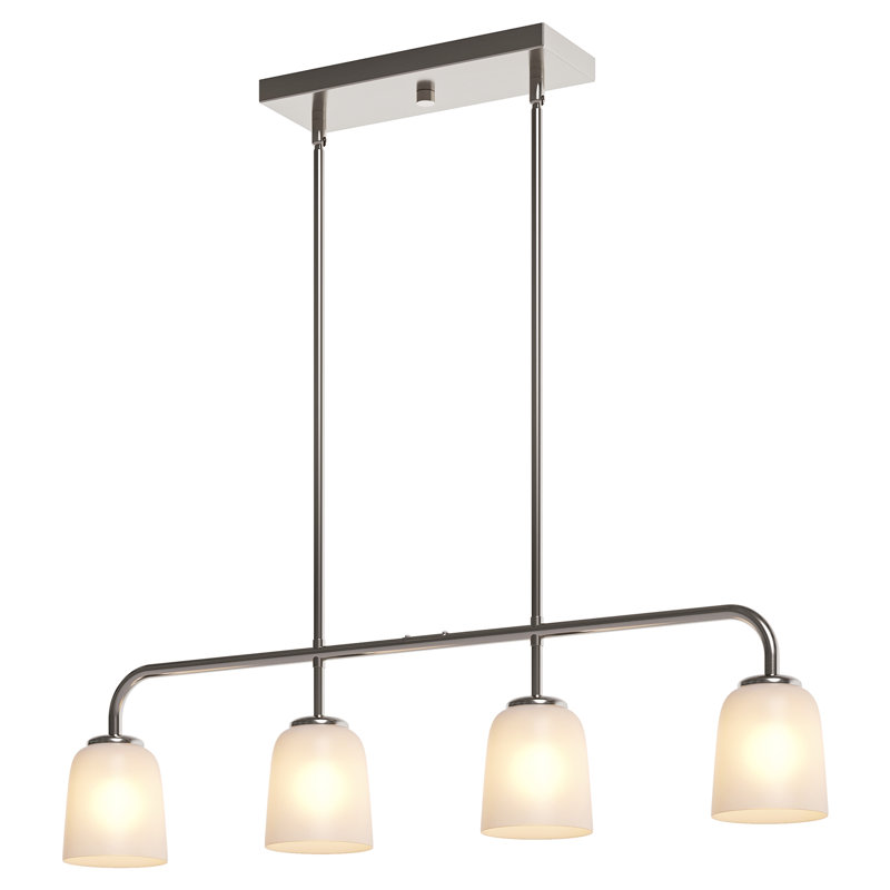 Pendant Lighting For Kitchen Island, 4-Light Pendant Lighting Modern With White Frosted Glass