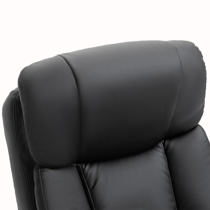 Massage Recliner Chair With Ottoman, 360° Swivel Recliner And Footstool, 10 Point Vibration, PU Leather Reclining Chair With Side Pocket And Remote Control