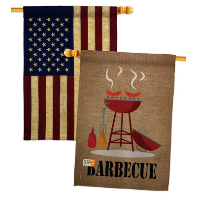 Drapeau de maison barbecue en polyester 40 faces x H 40 x l 28