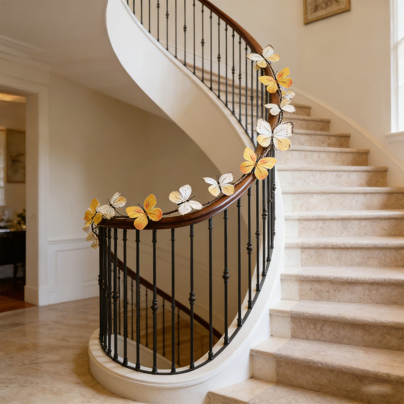 Removable Artificial Plastic Papilio Garland Simulated Decorative Vines For Walls Balustrades Arch Spring Party Decor, C