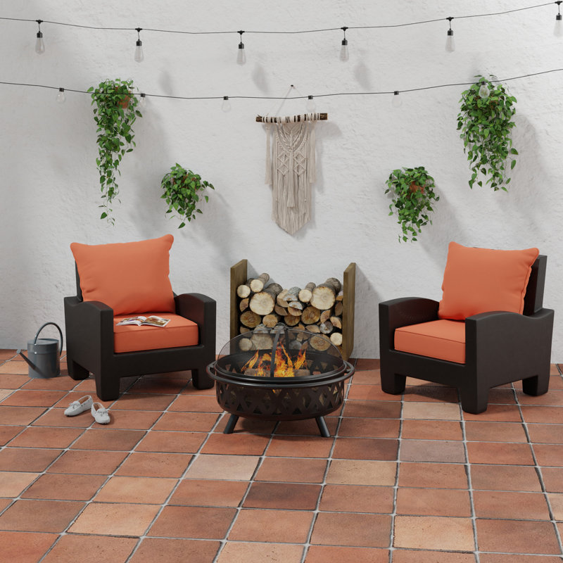 24" x 26.5" Outdoor Deep Seat Chair Cushion Set with Welt, Canvas Brick