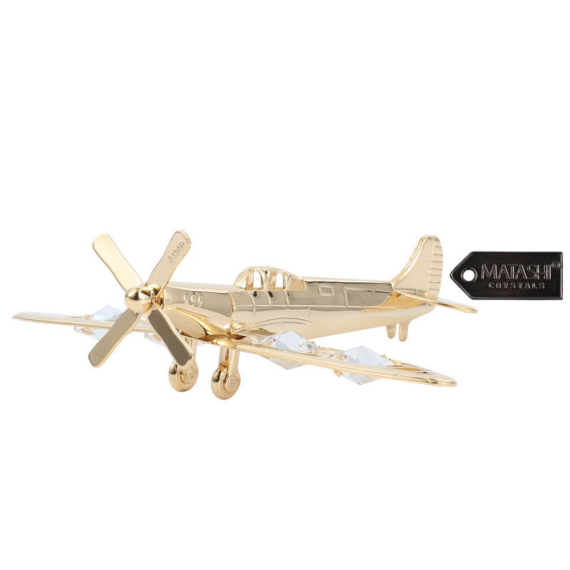 Sculpture d’avion avec cristaux