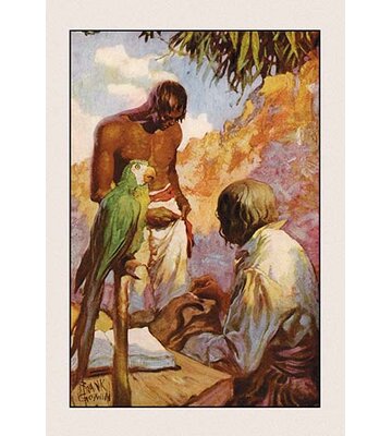 Robinson Crusoe: I Made Friday a Jacket of Goat Skin by Frank Goodwin Framed Painting Print -  Buyenlarge, 0-587-11859-8C2436