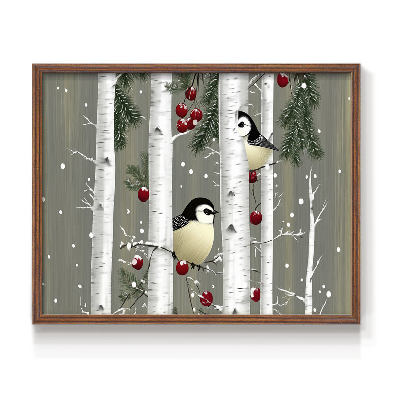 Chirstmas Art-LIX -Framed Print - Restickable, Noyer, H 16 po x l 20 po