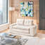 Lit convertible 21 po, velours côtelé, mousse haute, antidérapant, pour le salon, lit beige avec cadre en acier à mémoire de forme, sans assemblage, chambre à coucher convenable,