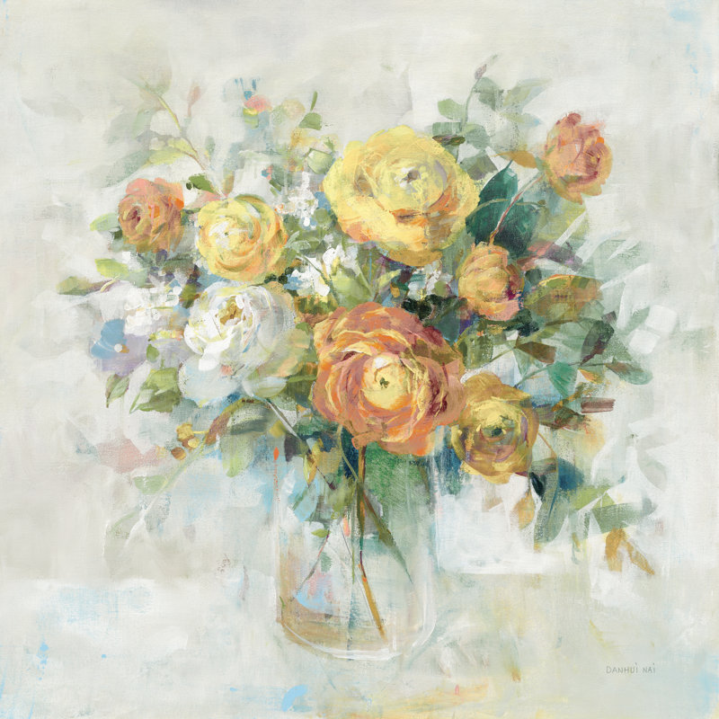 Natural Blooming Splendor I by Danhui Nai - Wrapped Canvas Painting, 30cm H x 30cm W
