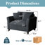 Fauteuil d'appoint surdimensionné en velours côtelé de 118 cm de large, fauteuil d'appoint à assise profonde avec coussins-1575491758