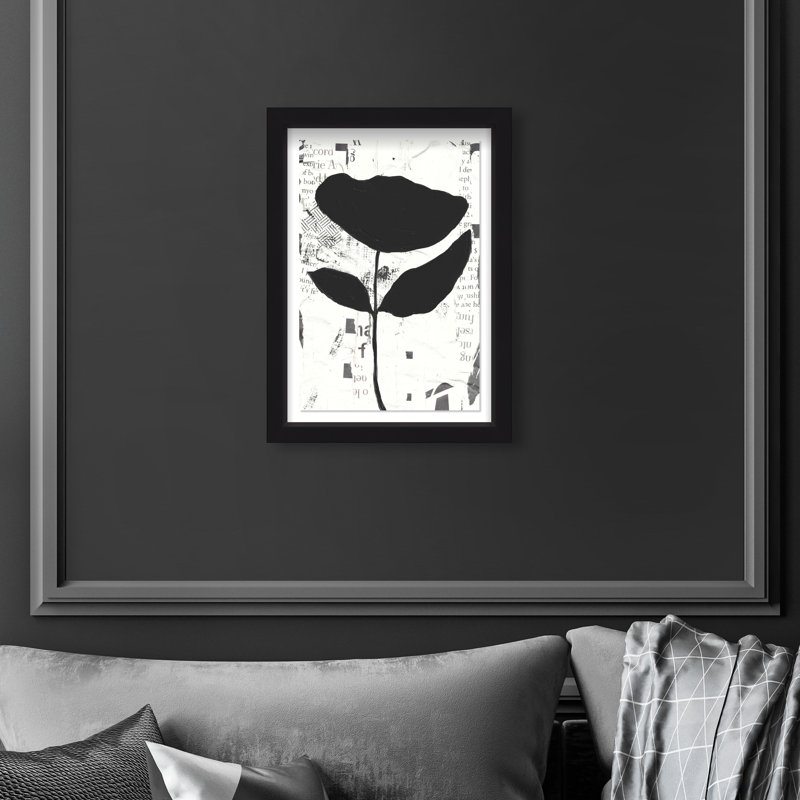 Single Tulip Print by Oliver Gal, 46.5"H x 31.5"W, Black Shadowbox