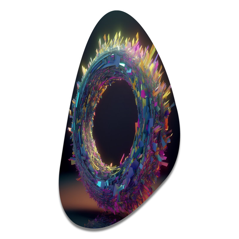 Bunton - Abstract Spirals Fall Shape Art asymétrique en métal, H 39 po x l 21 po