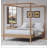 Solid Wood King Size Canopy Bed Frame With Four Poster Slats Support, No Box Spring Needed, Natural Finish-220248709-220248712