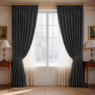 100% Polyester Blackout Pencil Pleat Room Darkening Curtains