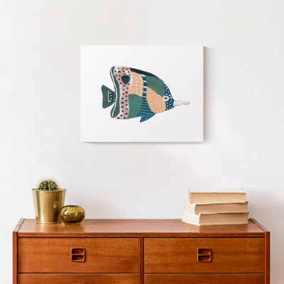 Poisson coloré avec nez pointu sur toile